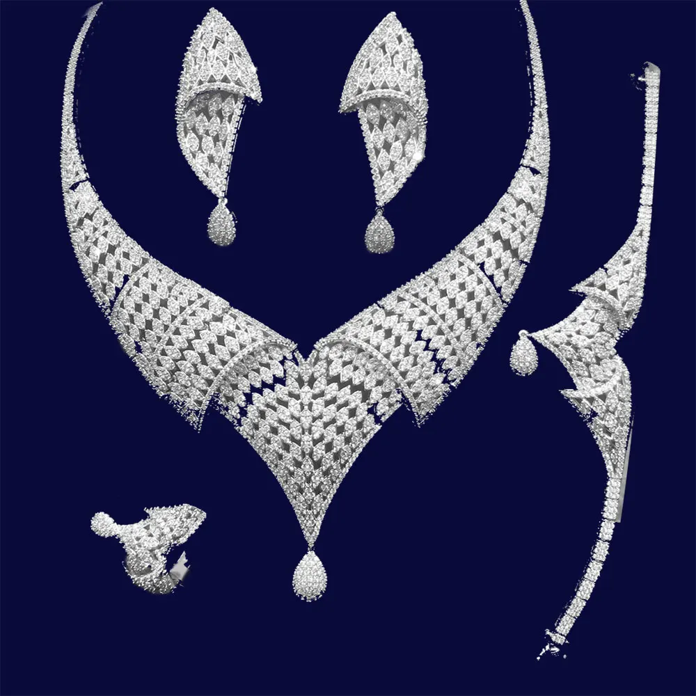 

GODKI Luxury Nigerian Jewelry sets For Women Cubic Zirconia Collar Design African Beads Jewelry Sets Indian bridal jewelry sets
