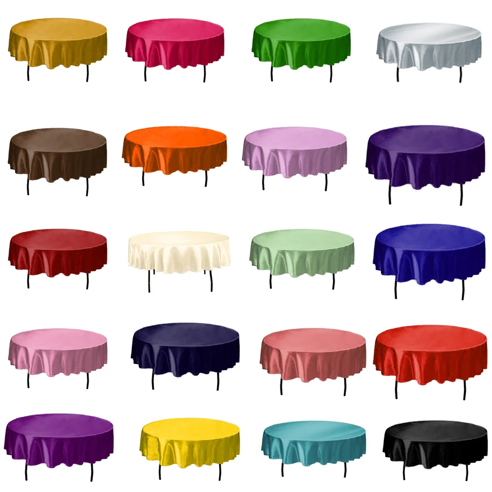 

1pcs 145 x 145cm Satin Fabric Tablecloth Table Cover Tableware For Restaurant Hotel Banquet Home Wedding Party Table Decoration