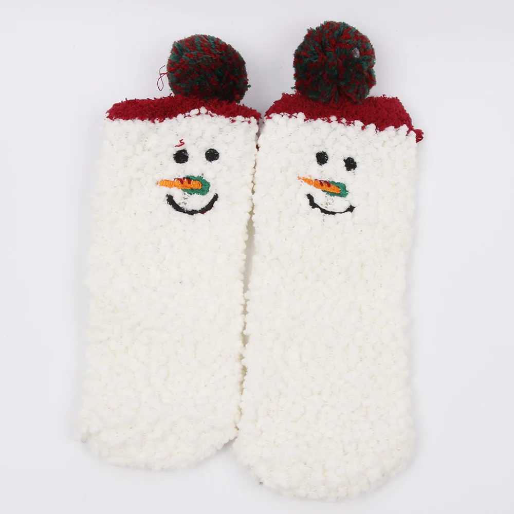 Christmas Gift 3D Design Fluffy Coral Velvet Thick Warm Socks For Women Towel Floor/Sleeping Sock Sox with Gift Box