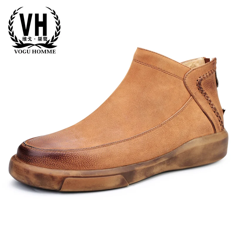 

Genuine Leather Riding boots men cowhide cowboy shoes mens autumn winter mens dress boots Chelsea boots male combat boots man