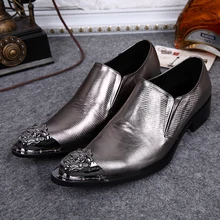 Christia Bella Luxus Metall Spitz Männer Kleid Schuhe Bling Echtem Leder Männer Schuhe Italienische Hochzeit Partei Oxfords Männer Wohnungen
