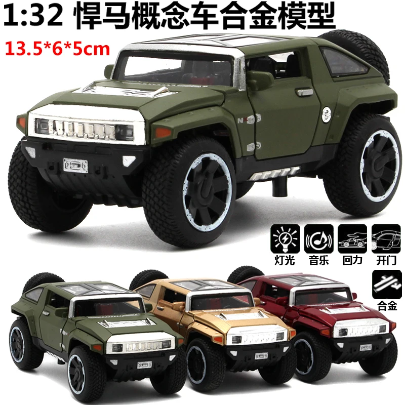 

1:32 Hummer HX Alloy Vehicle Model Echo Acousto-optic Vehicle Children's Toy Off-road Vehicle Jeep Military Vehicle
