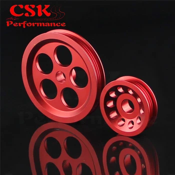 

Power Steering Alternator Pulley Kits For C ivic Integra DC B16a B16b b18c EG EK Black / Red