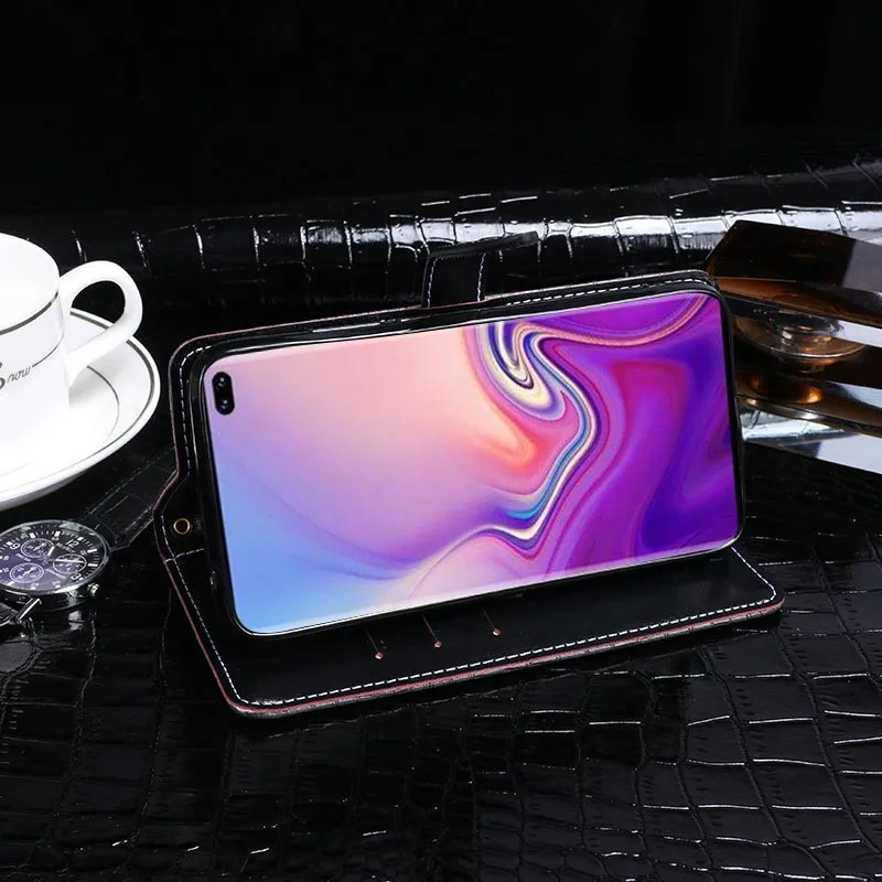 For Samsung S10 Case Flip Leather Wallet Case For Samsung S10 Plus S10 Lite with Card Holder Phone Coque Black Luxury03