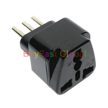 

(10 PCS) Universal to Italian Chile 3 Pin Electrical Plug Adapter AC100~250V 10A Black Color
