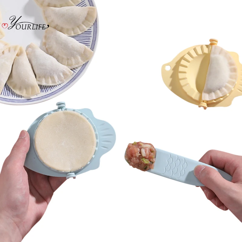 

OYOURLIFE 2pcs/set Fish Shape Dumpling Molds Dough Press Pie Ravioli Mould Cooking Pastry Mould Chinese Food Jiaozi Maker