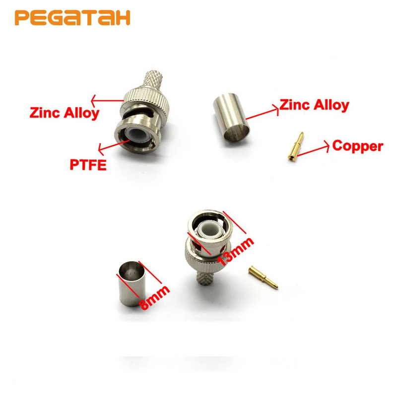 

10Pcs Crimp Type BNC Connector