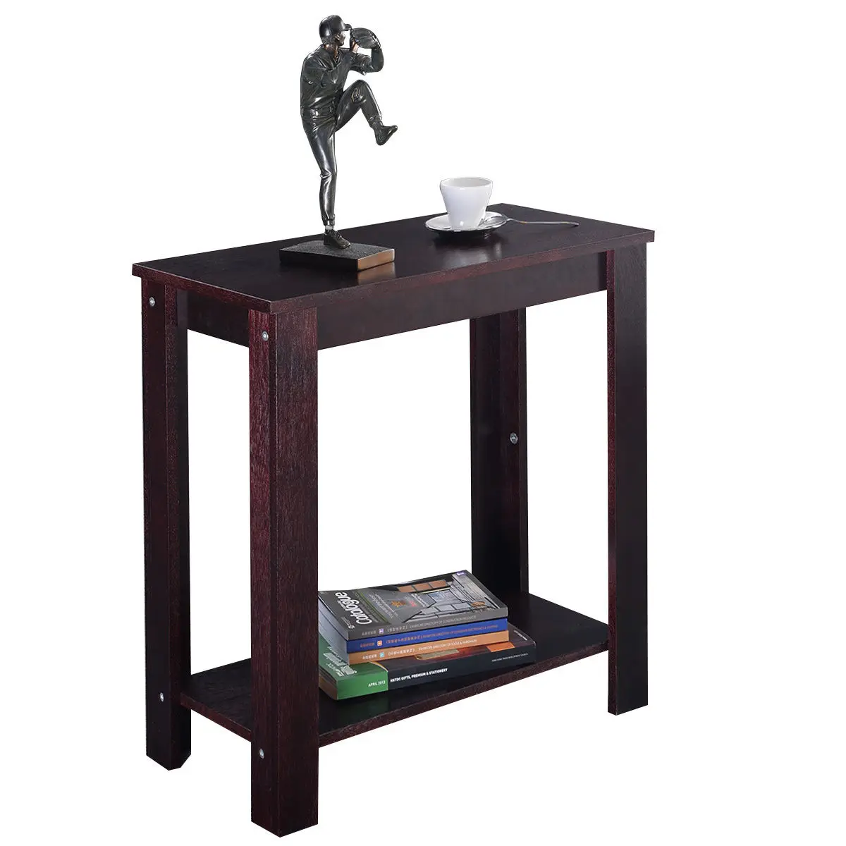 Giantex Chair Side Table Coffee Sofa Wooden End Shelf Living Room Furniture Modern Storage Holders Multipurpose Shelf HW51530