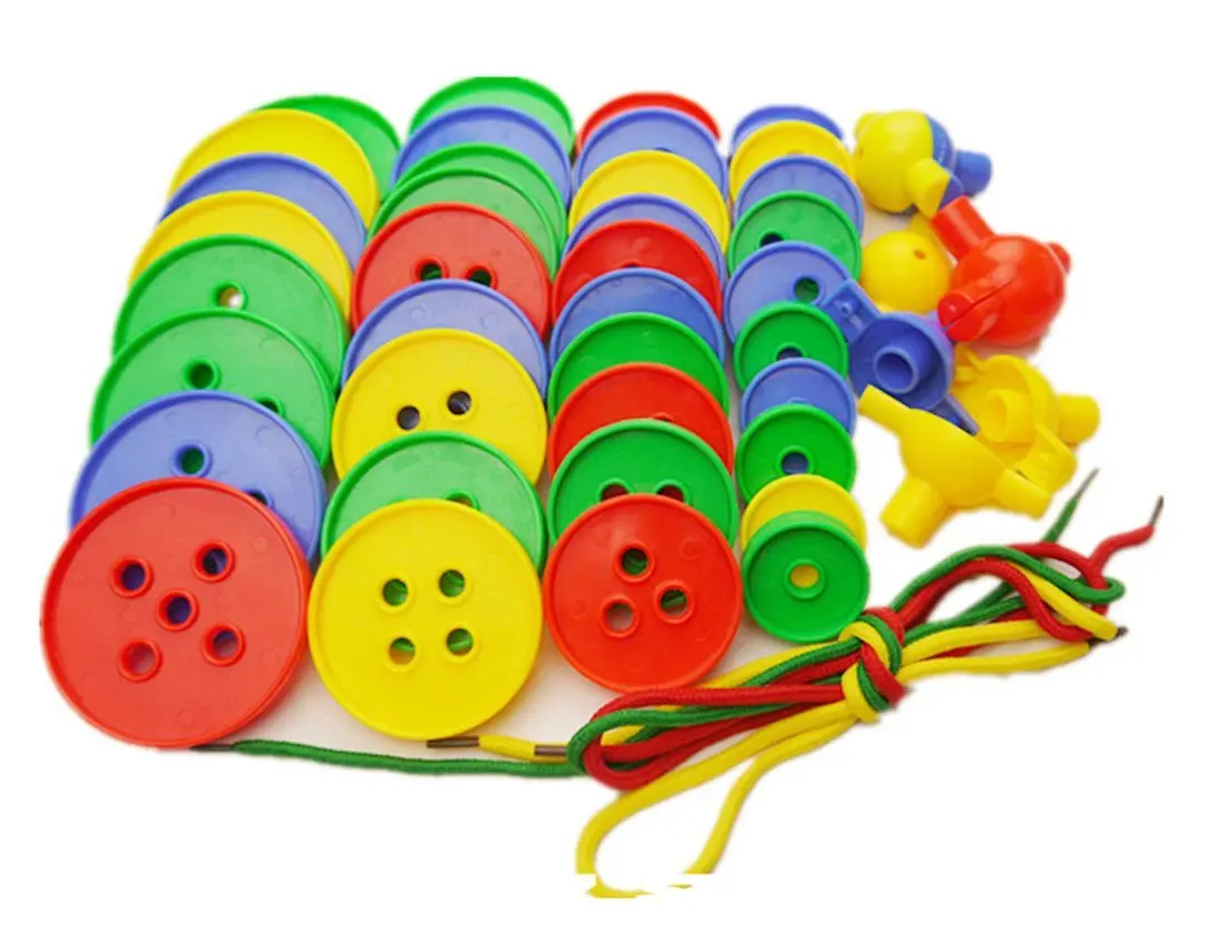 JingQ Plastic Stacked High Threading Block Construction Assembling Toy