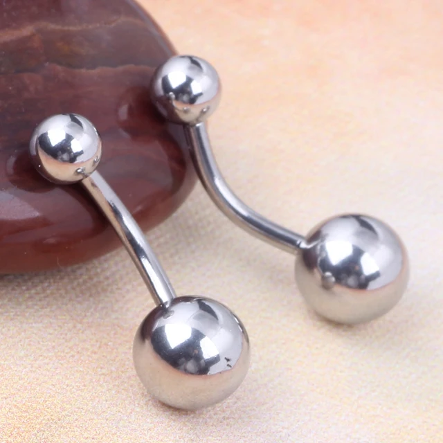 Silver Belly On Navel Ring Barbell Steel Bar Piercing Mix 10 12 Silver Belly On Navel Ring Barbell Steel Bar Piercing Mix 10 12 14mm Long