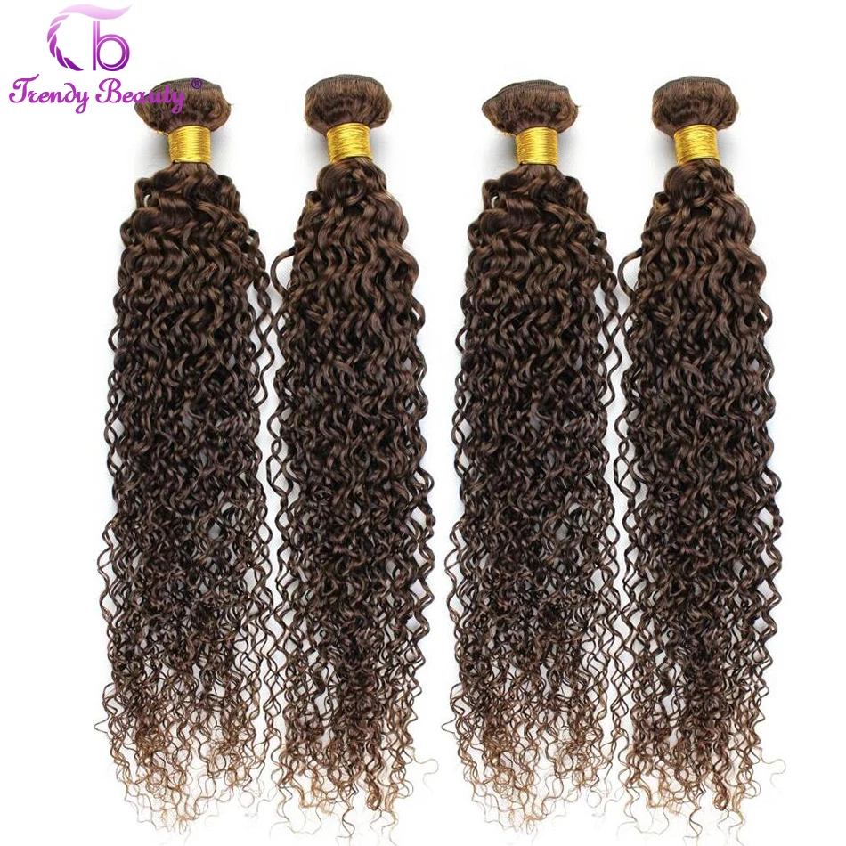

Trendy Beauty Hair 4 Bundles in total Brazilian Kinky Curly hair Human Hair Extensions 8-26 inches Light Brown Color Free Ship