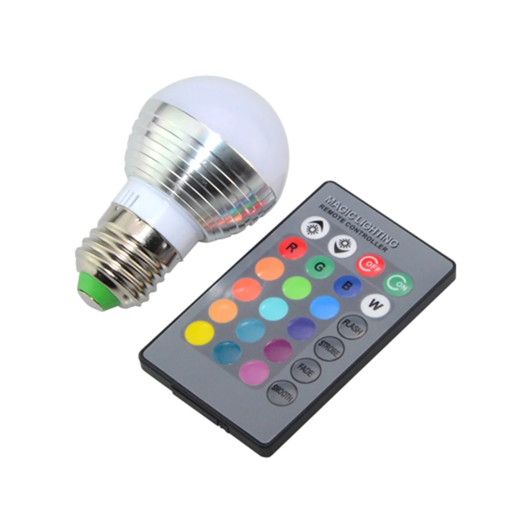 E27 E14 RGB светодиодный ночной Светильник s лампы проектора 220 в 110 В 24 ключа
