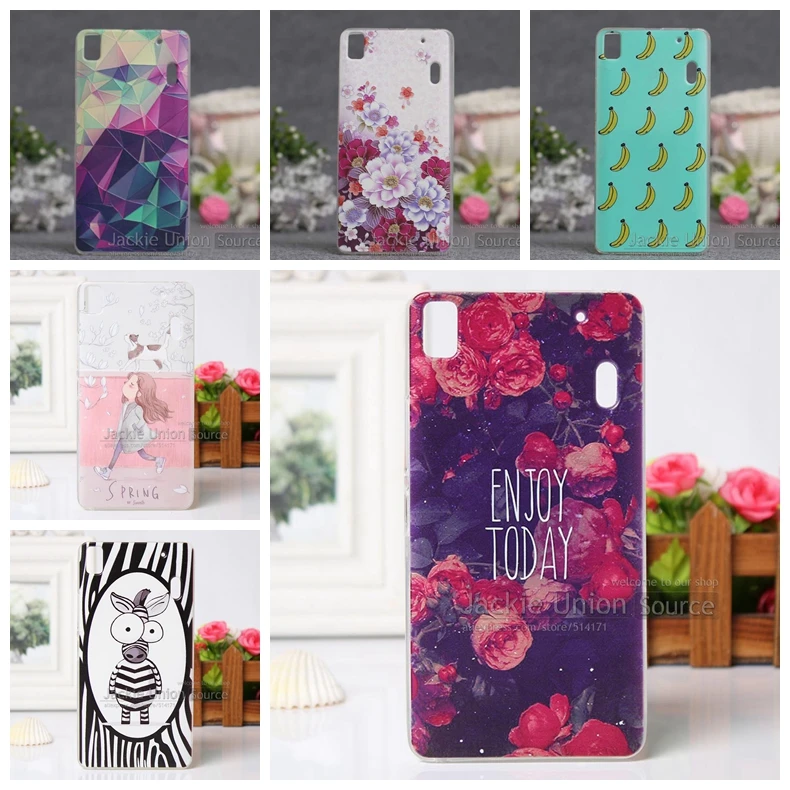 3D Relief Flower Painted Cases For Lenovo K3 Note Case A7000 Phone Back Cover Silicon Cute | Мобильные телефоны и