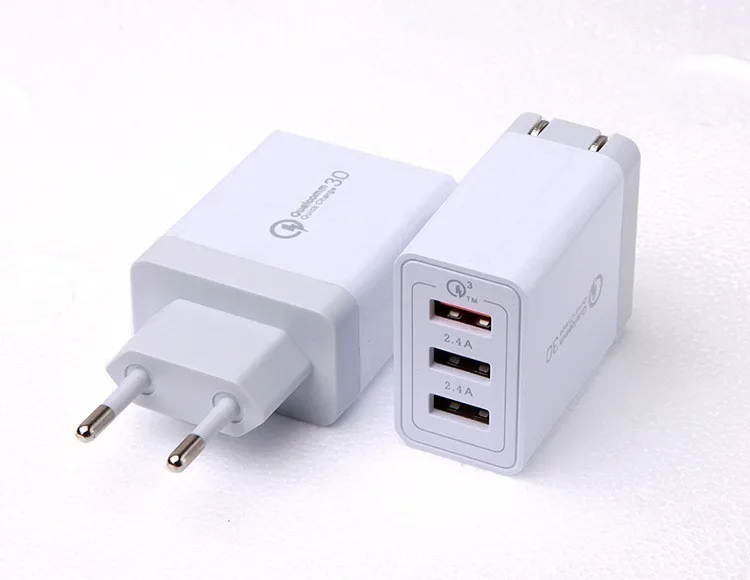 3A White Универсальный 18 Вт USB quick charge 3,0 5V 3A для Iphone 7 8 EU US Plug, быстрое зарядное устройство для мобильного телефона Samsug s8 s9 huawei - Тип штекера: 3A White
