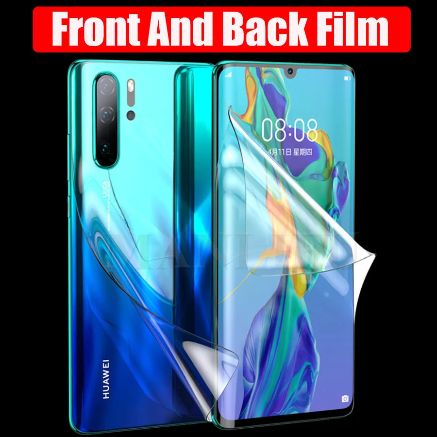 9D передняя + задняя Прозрачная мягкая ТПУ Гидрогелевая пленка для Huawei P30 Mate 20 P20 Pro