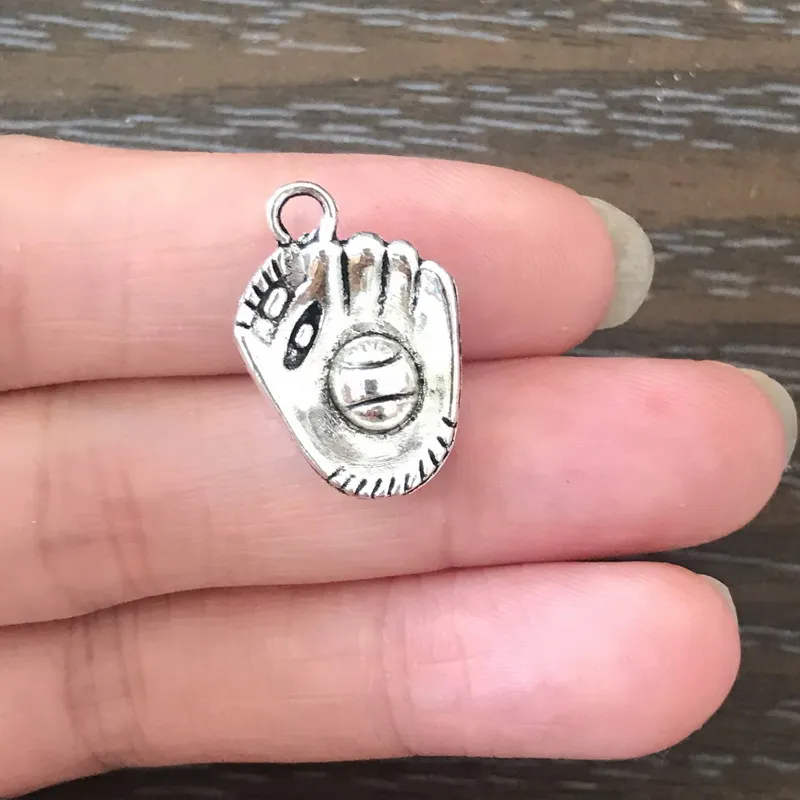 

8PCS Baseball Softball Ball and Glove Baseball Charm Zinc Alloy Pendant Charm for Bracelet Necklace Earring Jewelry Making