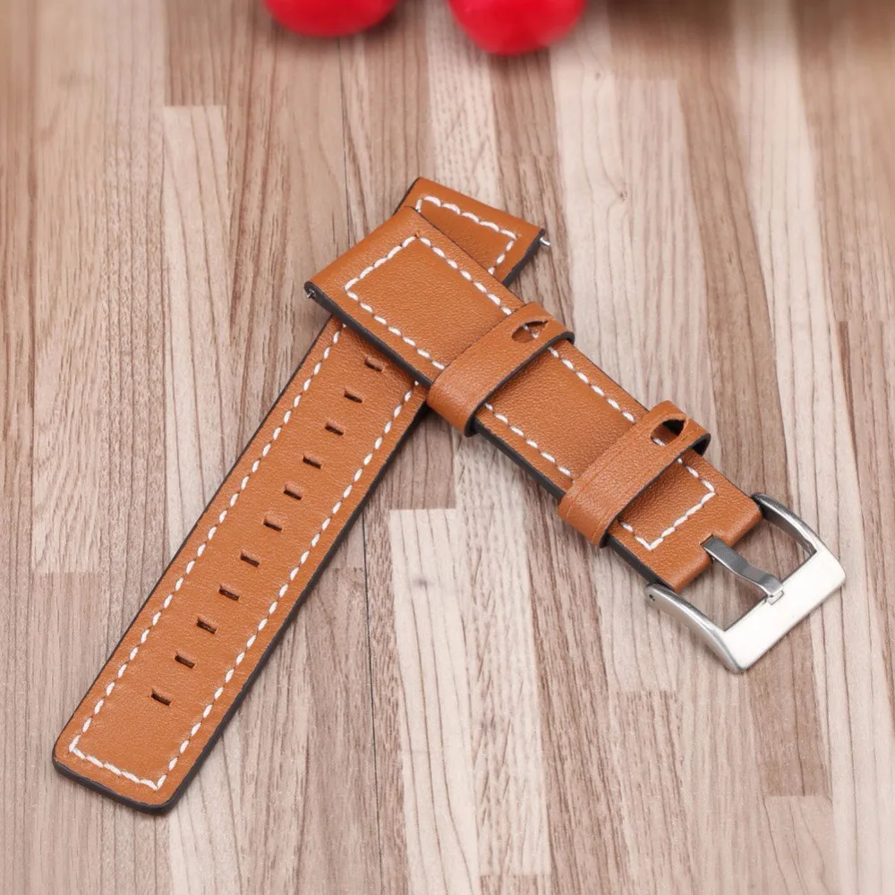 

Classic Vintage Genuine Leather Replacement Accessories Wristbands with Stainless Metal Clasp For Fitbit Versa Smartwatch