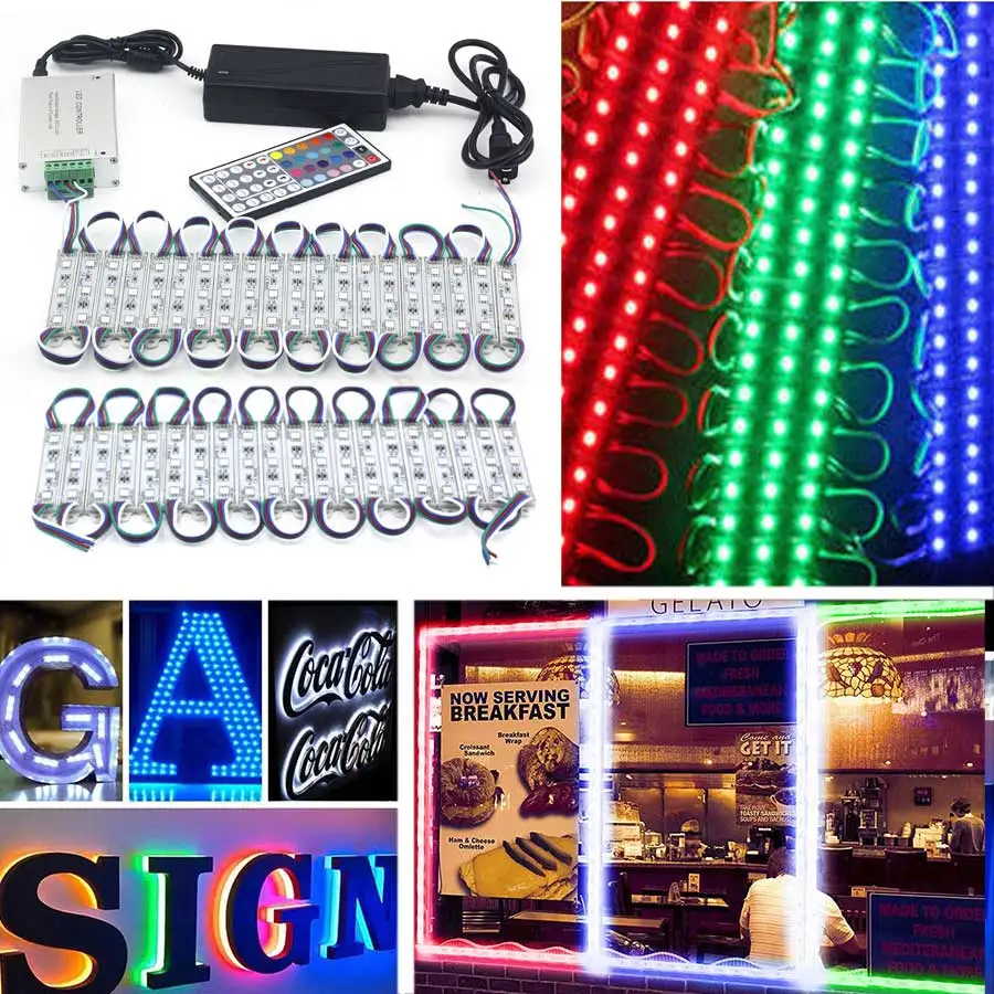 

SMD 5050 LED Module Light 3 LED DC12V Waterproof IP65 Store Window Advertising Sign Light Strip Lamp Modules Lights RGB Color