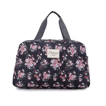 

Travel bag folding duffel bag portable bags luggage S/L large-capacity waterproof Flowers bag female 43*26.5*10 Portable Handbag