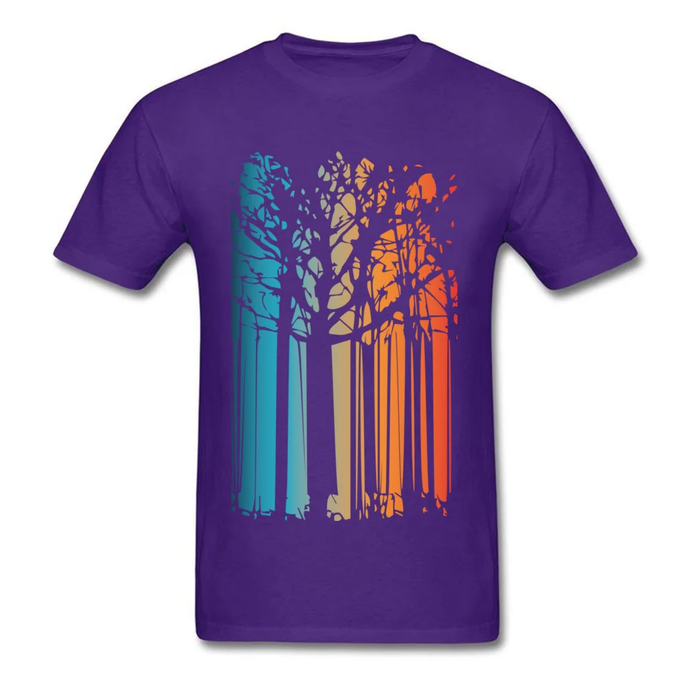Magic colored forest Fashionable T Shirts for Men Cotton Lovers Day Tees Printed Tops T Shirt Short Sleeve Fashion Round Neck Magic colored forest purple