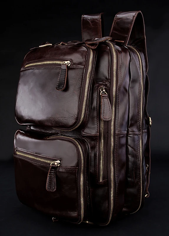 Мужские рюкзаки из натуральной кожи, рюкзак для путешествий, школьные сумки, сумки для багажа, ранец, рюкзак, мужская кожаная дорожная сумка коричневого цвета