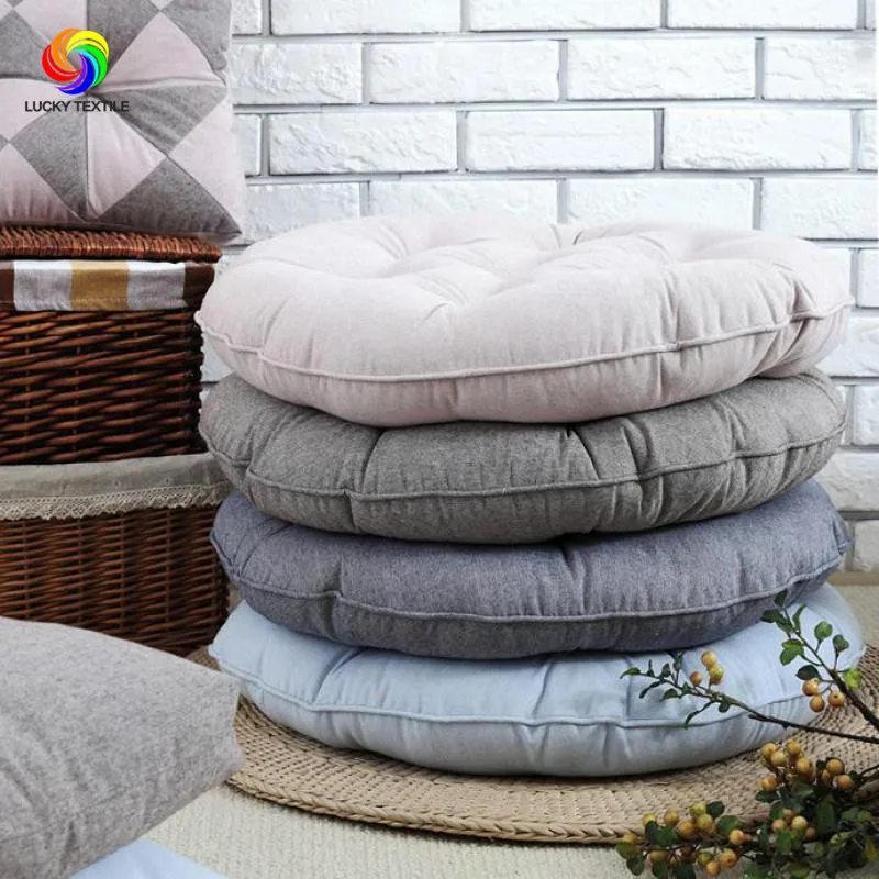 Cojín de lino y algodón de estilo japonés, cojines redondos grandes para futón, Yoga, suelo, Tatami, silla, sofá, decoración del hogar, cushion|seat cushioncushion - AliExpress