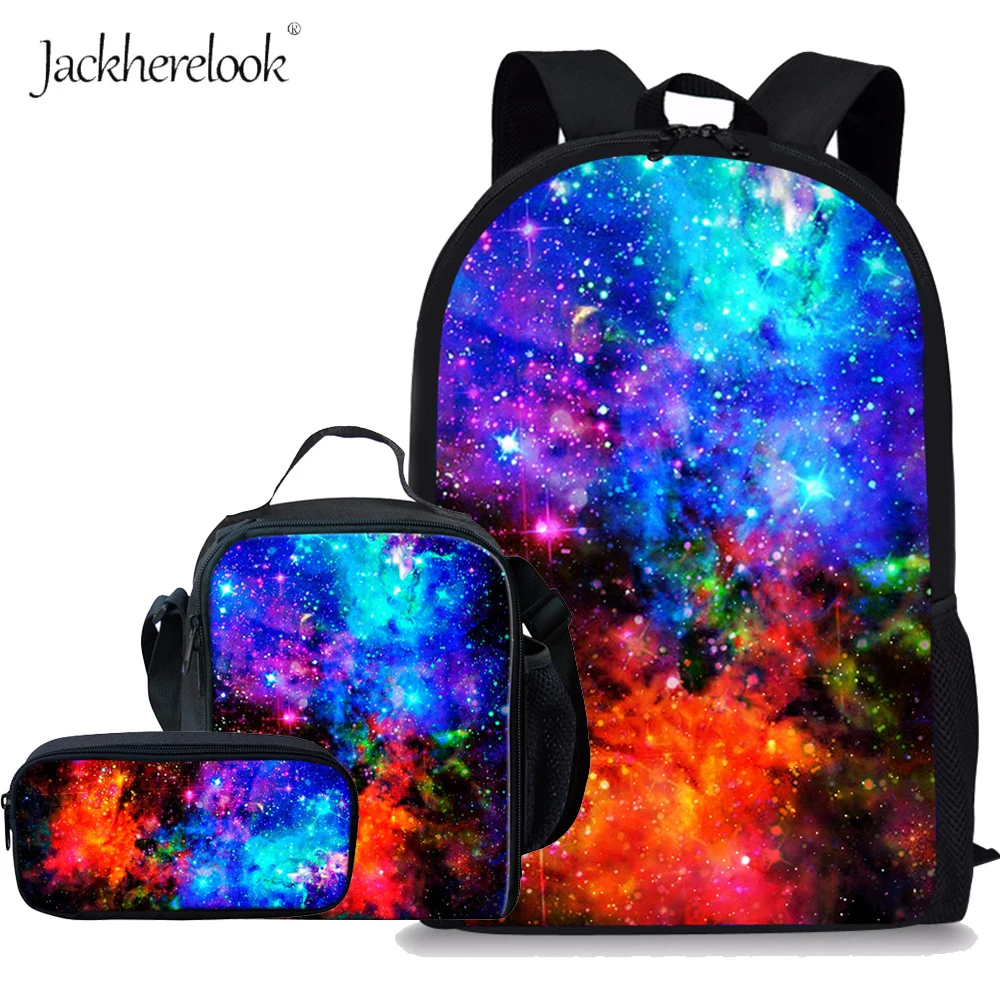 Funy Dexter Unisex Backpack Starry Sky Shoulder Bag Galaxy Casual Daypacks Bookbag Boys Girls