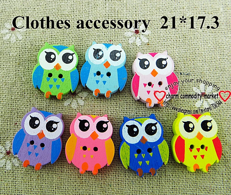 Pintura de búho con 2 agujeros, unidades, dibujos animados, botón de costura de madera, para álbum recortes, WCF 151|buttons scrapbooking|wood sewing button charms - AliExpress