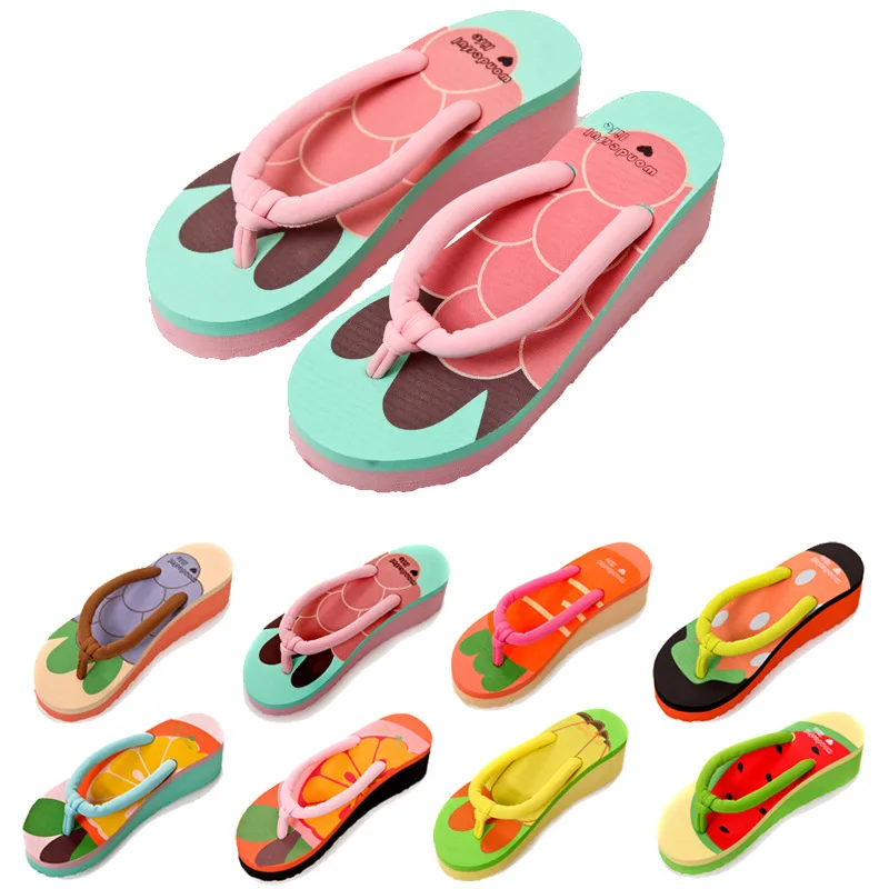 

Ladies Summer Cute Creative Fruit Pattern Flip Flops Women Fashion Platform Wedge Casual Beach Sandals Fashion Cosplay Slippers