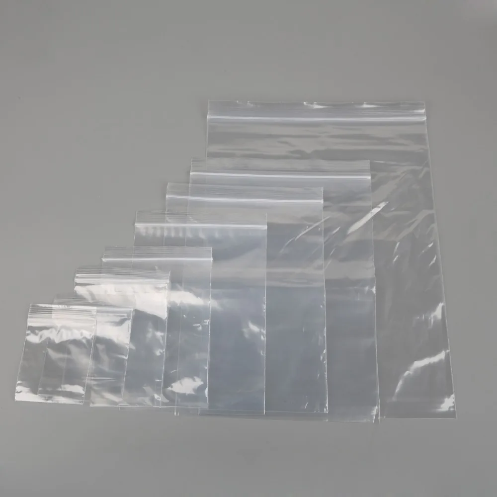 

100pcs/pack Jewelry Ziplock Zip Zipped Lock Reclosable Plastic Poly Clear Bags