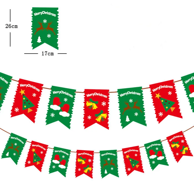 С Рождеством бар Домашний Декор настенный Снеговик Санта Клаус лося баннеры гирлянды из флажков на Год Вечерние