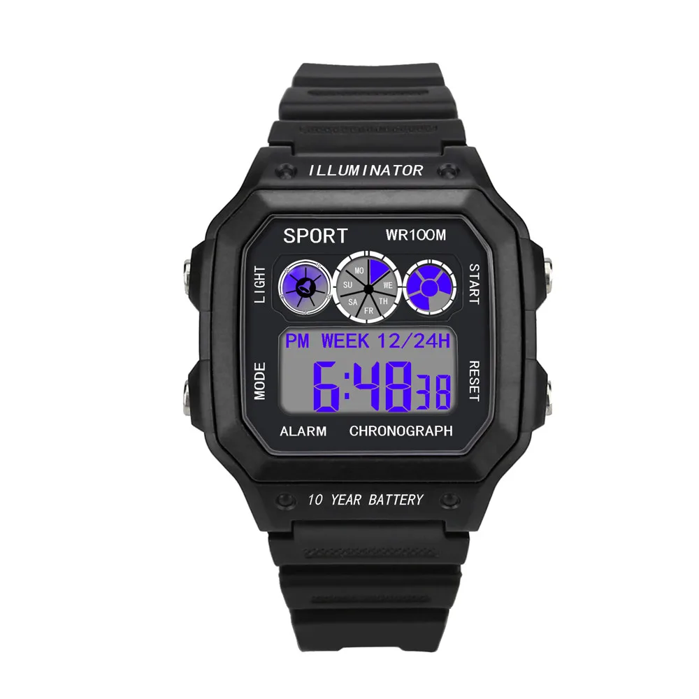 Мужские спортивные часы мужские цифровые часы мужские часы силиконовые электронные часы мужские часы reloj hombre hodinky relogio masculino - Color: A