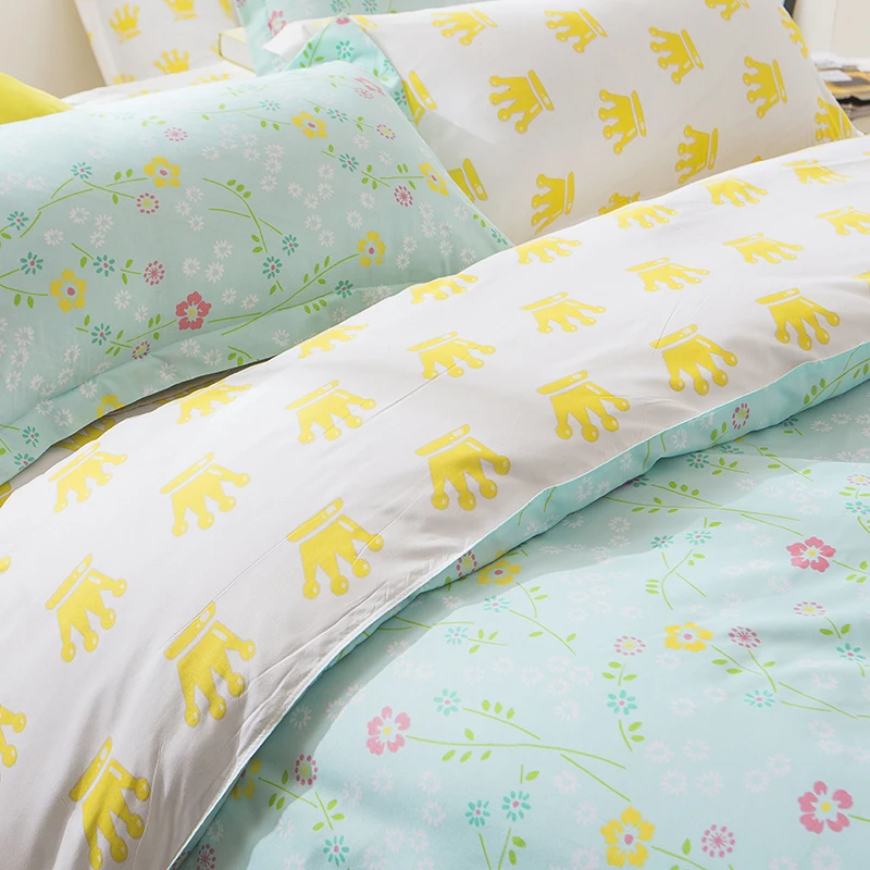 

Green Flower cover set King Queen Double Size Bedding Sets Floral Bedlinen