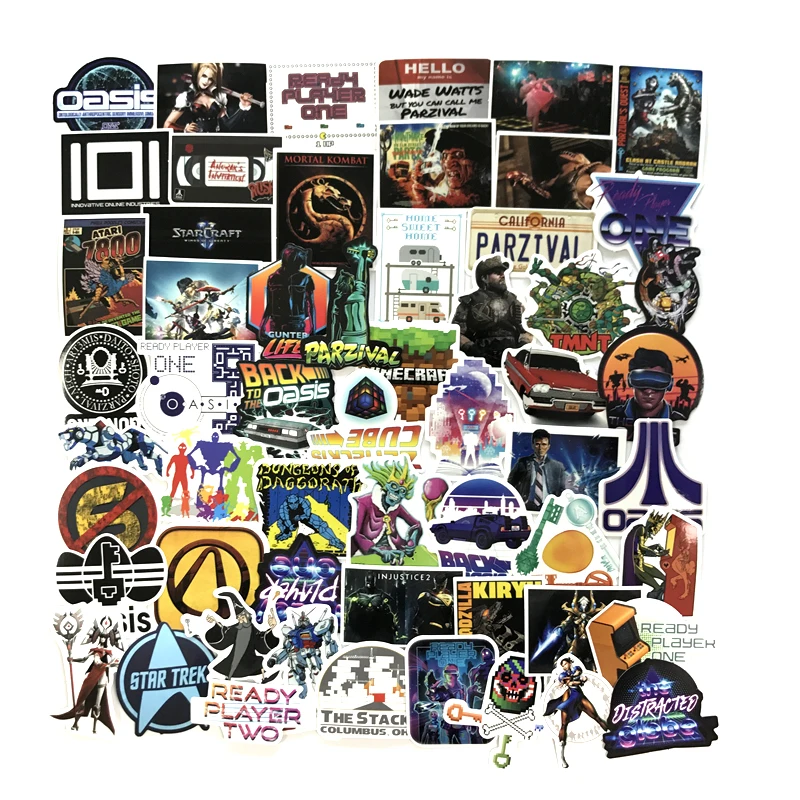 

57pcs/1lot Ready Player One gundam Funny Sticker Decal For Car Laptop Bicycle Motorcycle Notebook Waterproof Sticker