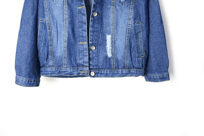 Holes Denim Jacket Female 2017 Autumn New Women Coats Trend Patch Chaquetas Mujer Loose Dames Jassen Casacos All-Match Abrigos