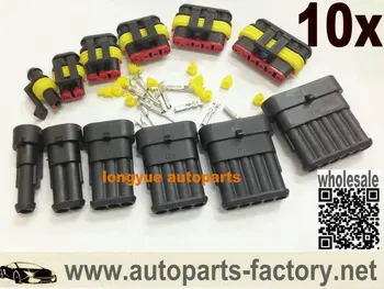 

longyue 10set 1-6P female + male Waterproof Electrical Wire Connector Plug +terminals