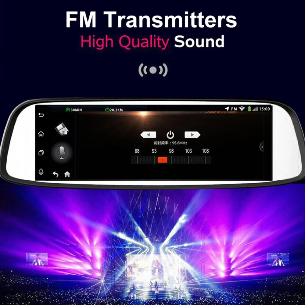 

Car DVR Camera 8" WIFI Bluetooth 4G Rear Mirror Driving Recorder Touch GPS With Dual Lens For Android 5.1 Drop Shipping
