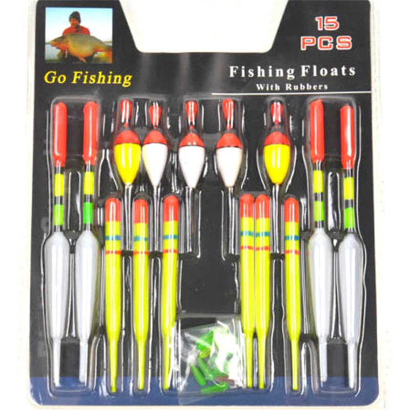 

15pcs/set Fishing Float Bobber Rubber Attachment Rod Floats Tube Long Float Slips River Stream Carp Fishing Tackle Accessory