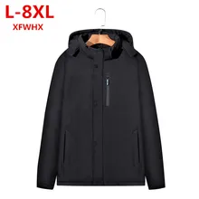 Большие размеры 8XL 7XL мужская зимняя куртка высокого качества теплые мужские пальто модные толстые теплые мужские парки Повседневная мужская брендовая одежда