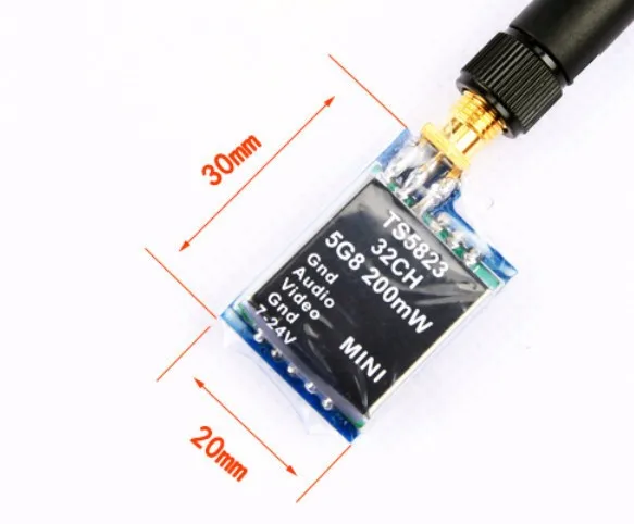 5.8G 32CH 200MW FPV Channel AV Transmitter Camera Wireless Rc Transmision TX TS5823 For DJI Phantom QAV250 Mini Quadcopter