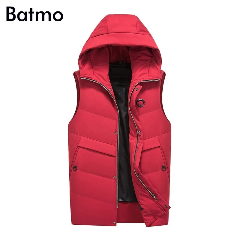 Batmo Новое поступление Зима Высокое качество 90% белая утка вниз куртка с капюшоном мужские пуховики мужчин, плюс размер S-3XL YR1809