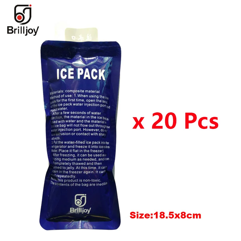 Brilljoy портативный рефрижератор синий ледяной Гель 4 шт. для диабетический инсулиновый охладитель пакет сумка в охлаждающей коробке держать охладитель до 24 часов - Цвет: 20 Pcs  C1