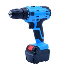 21V Tow-speed Cordless drill Rechargeable Lithium Battery electric drill bit screwdriver power tool function + 27pcs accesories