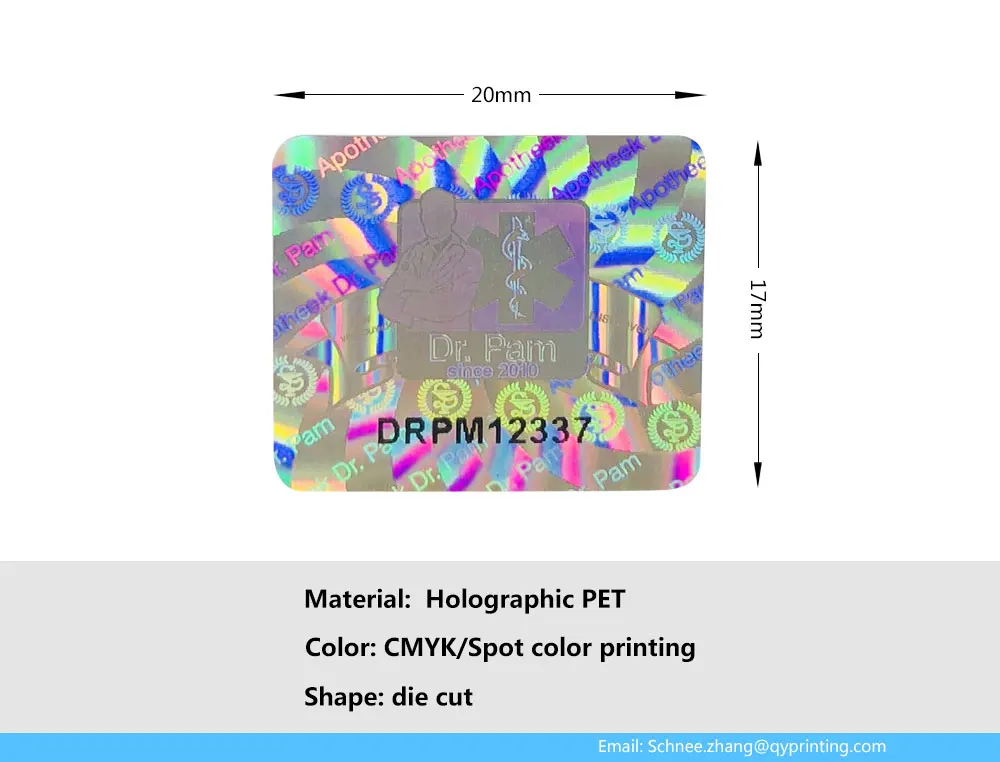 10000 шт. 20x17 мм дешевая наклейка с накладными голограммами серийный номер штрих-кода этикетки безопасности один раз используется серебряная фольга бирка