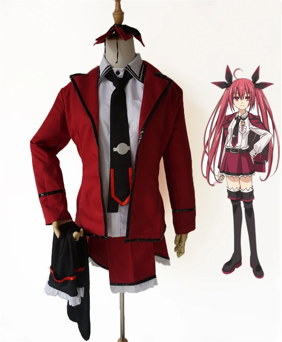 

New Date A Live Itsuka Kotori Cosplay Costume Uniform Outfit + Stocking Halloween Costumes for Women S-3XL/Custom Any Size