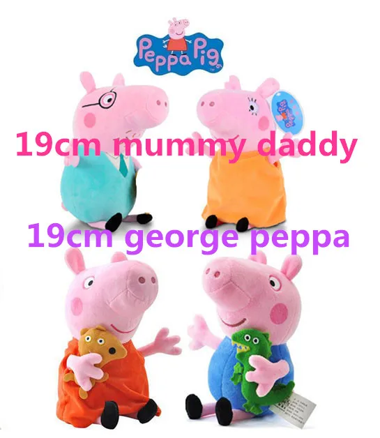 4 шт./лот оригинальный Peppa Свинья 19 см Свинья Семья Kawaii мягкие и плюшевых животных горячей милый мультфильм Животные игрушки для детская