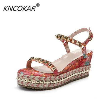 

KNCOKAR2018, the new style women's shoes are sold with a pair of sandals on the heels of sandals and women's sandals