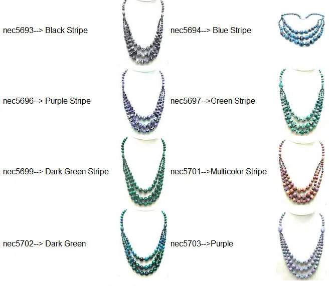 Qingmos 3 Strings Natural Agates Necklace for Women with 4-12mm Round Multicolor Zebra Stripe Agates Necklace Jewelry 20-22