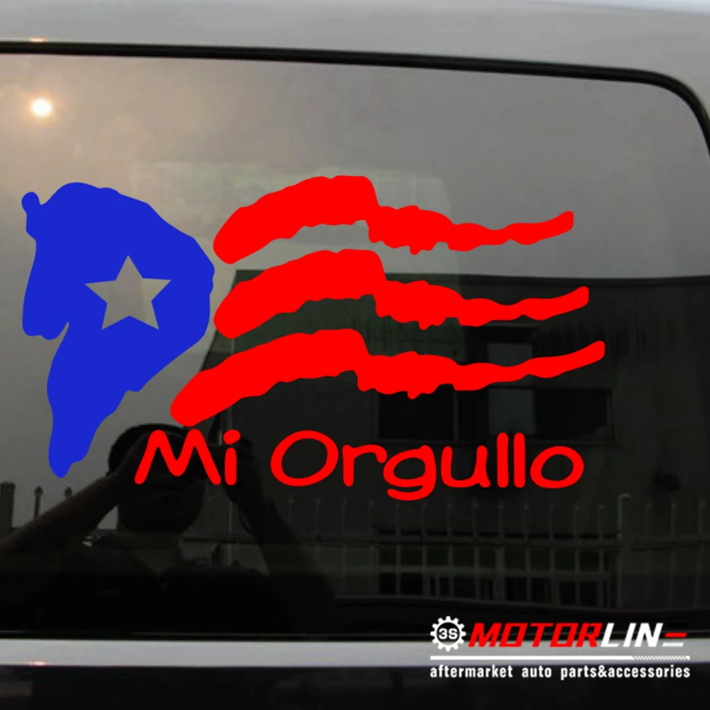 

Puerto Rico Flag PR Mi Orgullo Decal Sticker Car Vinyl pick size no bkgrd