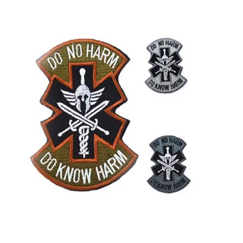 

10pcs/lot 3D Embroidery patches Loop And Hook Military Medical patches armband I am a battlefield medical soldier patches